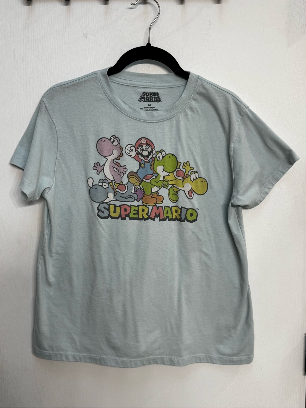 Nintendo Light Blue Super Mario Yoshi Graphic Tee - Kids